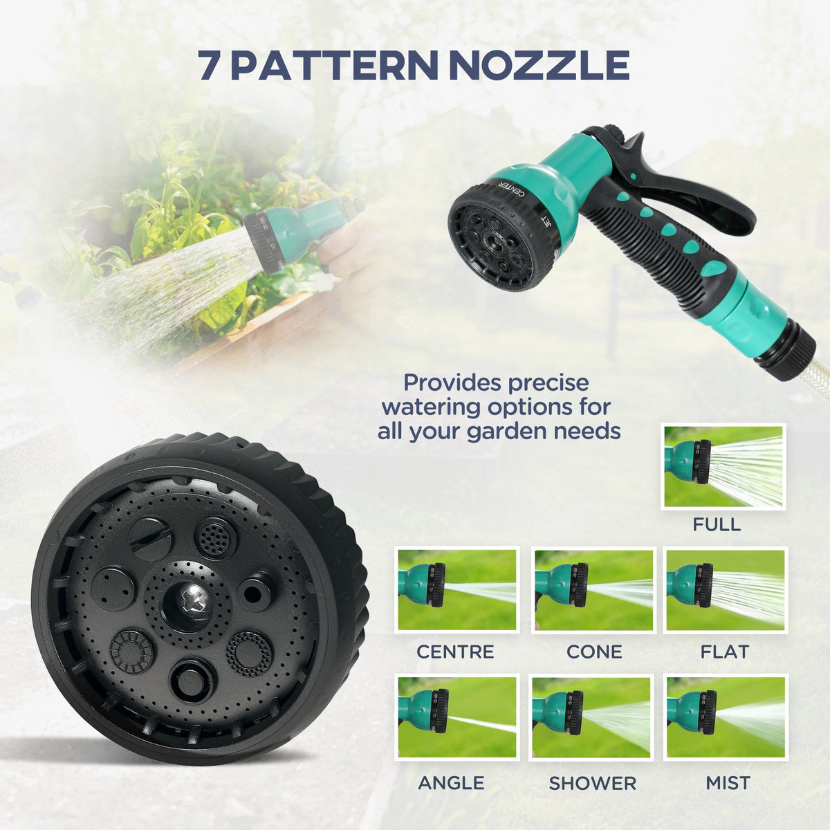 1/2 in x 65ft Retractable Garden Hose Reel with 7-Function Nozzle