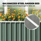 5' x 2' x 2' Galvanized Raised Garden Bed with Gloves, Light Green