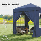 6.6' x 6.6' Pop-Up Canopy Tent with Removable Sidewalls and Carry Bag, Blue