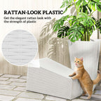 3 Piece 24" Tall Planters with Drainage Holes, White