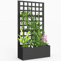 24" x 9" x 44.5" Raised Garden Bed with Trellis and Drainage, Black