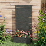 28" x 15" x 59" Raised Garden Bed with Trellis and Drain Gap, Black