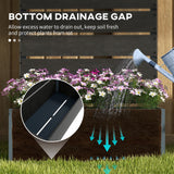 28" x 15" x 59" Raised Garden Bed with Trellis and Drain Gap, Black