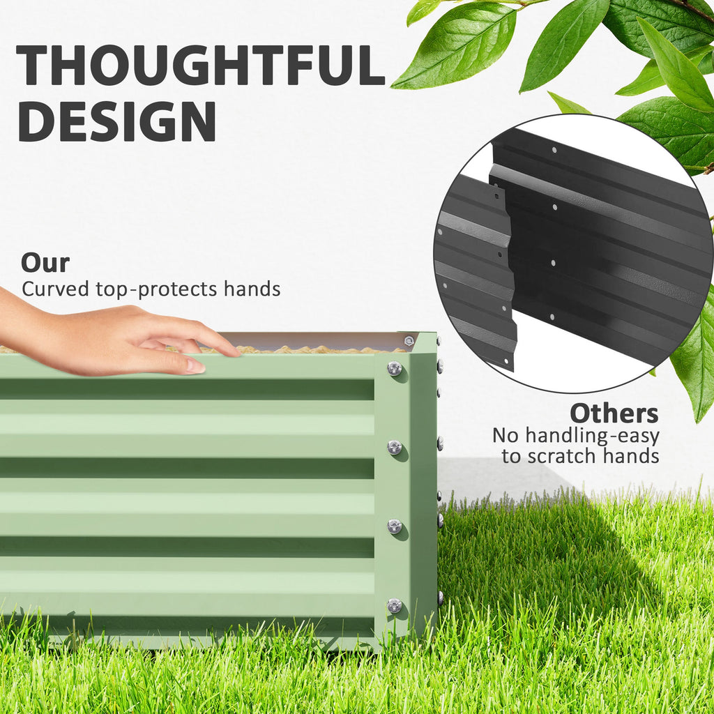 4' x 4' x 1' Galvanized Raised Garden Bed for Vegetables, Light Green
