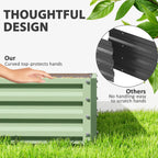 4' x 4' x 1' Galvanized Raised Garden Bed for Vegetables, Light Green
