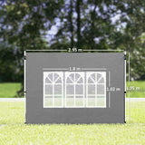 2 Pack Gazebo Side Panels with Window for 3 x 3 m Pop Up Gazebo, Dark Grey