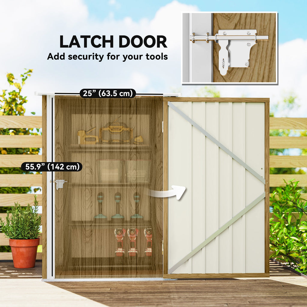 3' x 3' Lean-to Garden Storage Shed with Lockable Door & Galvanized Steel Construction