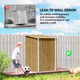 3' x 3' Lean-to Garden Storage Shed with Lockable Door & Galvanized Steel Construction