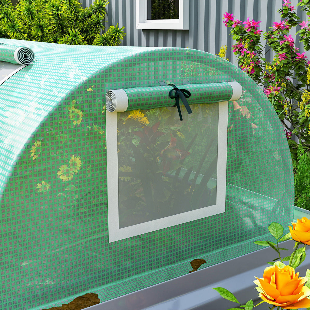 10' x 3' x 2' Portable Mini Greenhouse with 5 Mesh Windows, Green