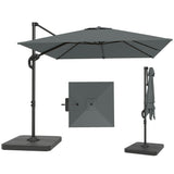 8' x 8' Cantilever Patio Umbrella with Base Weights, Dark Grey
