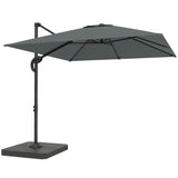 8' x 8' Cantilever Patio Umbrella with Base Weights, Dark Grey