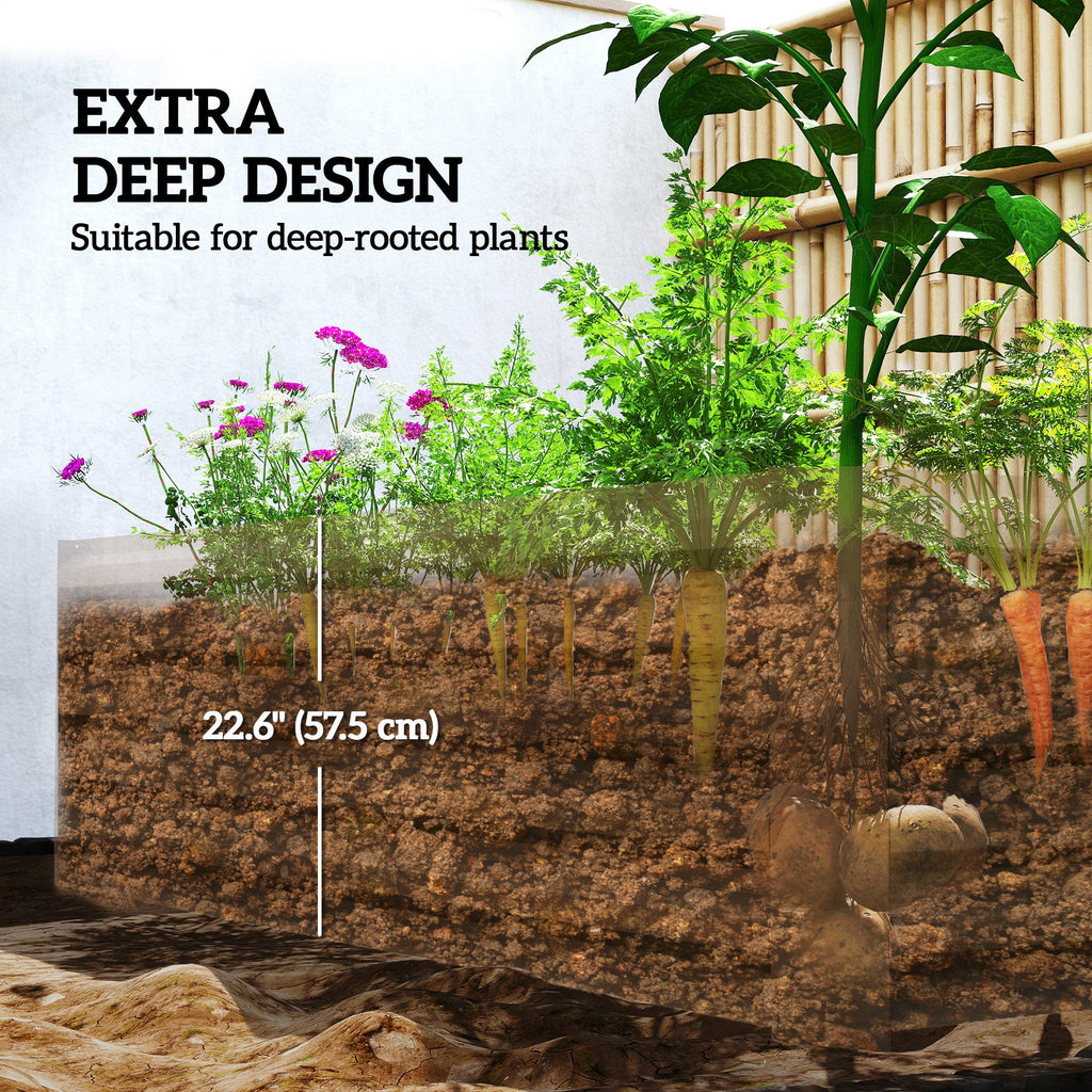 6' x 3' x 2' Galvanized Raised Garden Bed for Vegetables, Brown