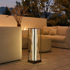 77 cm Solar Rattan Floor Lamp with Auto On/Off LED, Sand Brown