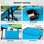 2-Piece Folding Chaise Lounge with Face Hole, Blue