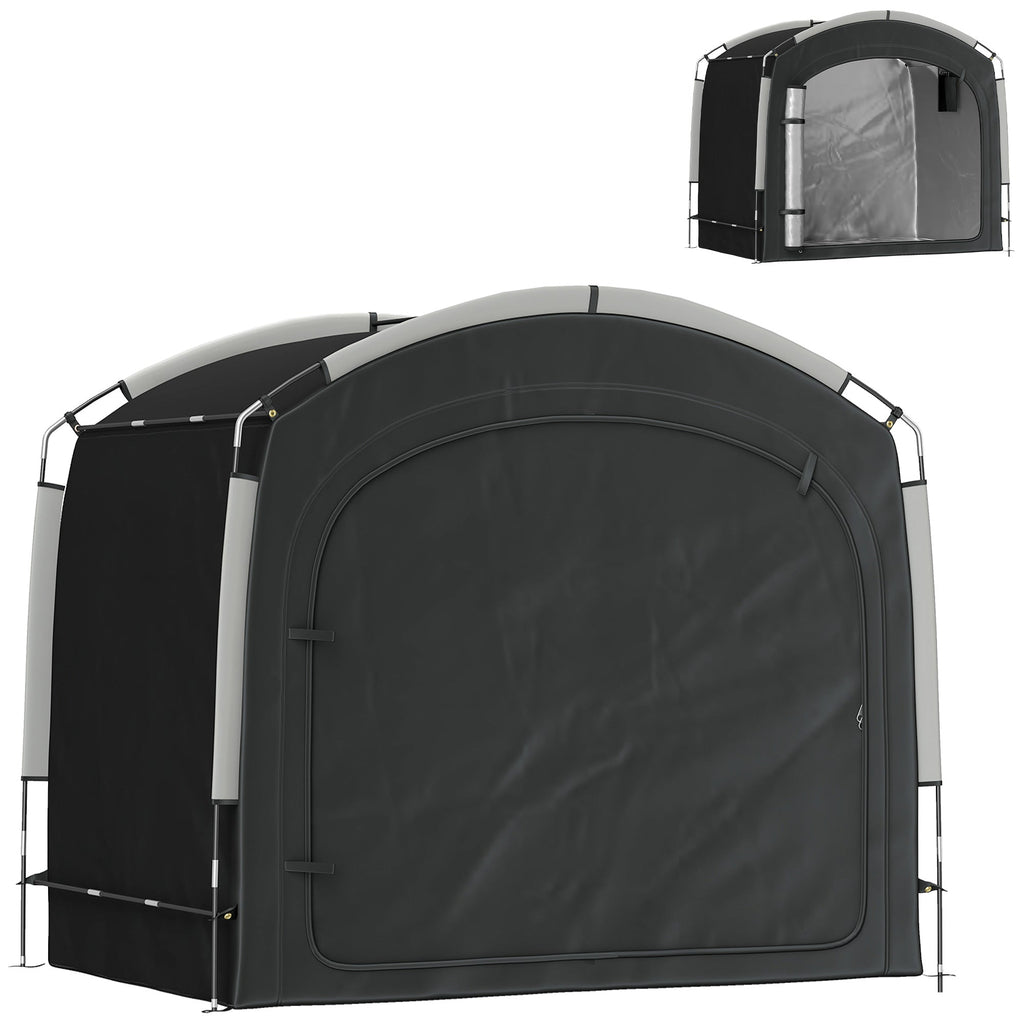 Bike Storage Tent with 210D Oxford Fabric and Carry Bag for 3-4 Bikes, Black