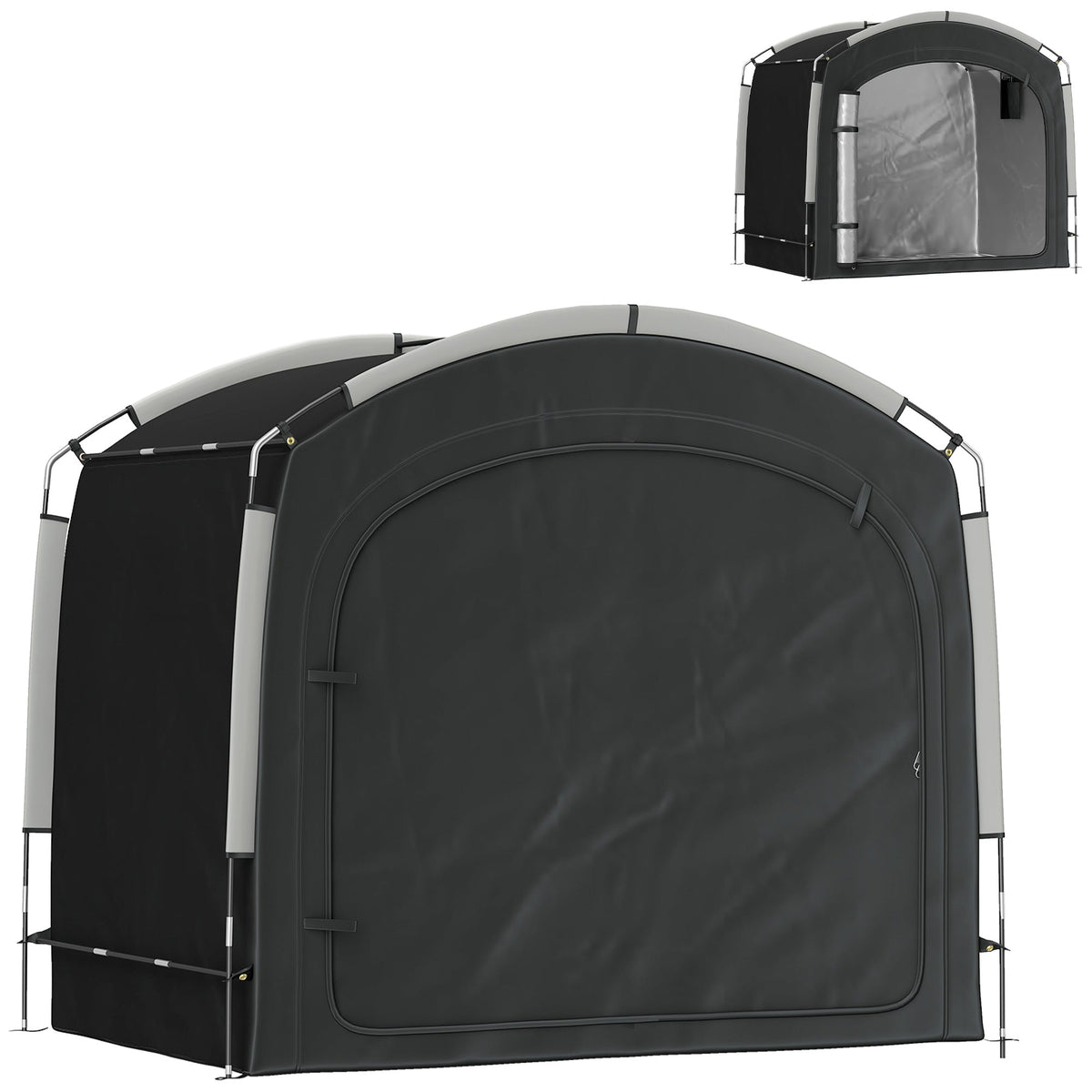 Bike Storage Tent with 210D Oxford Fabric and Carry Bag for 3-4 Bikes, Black