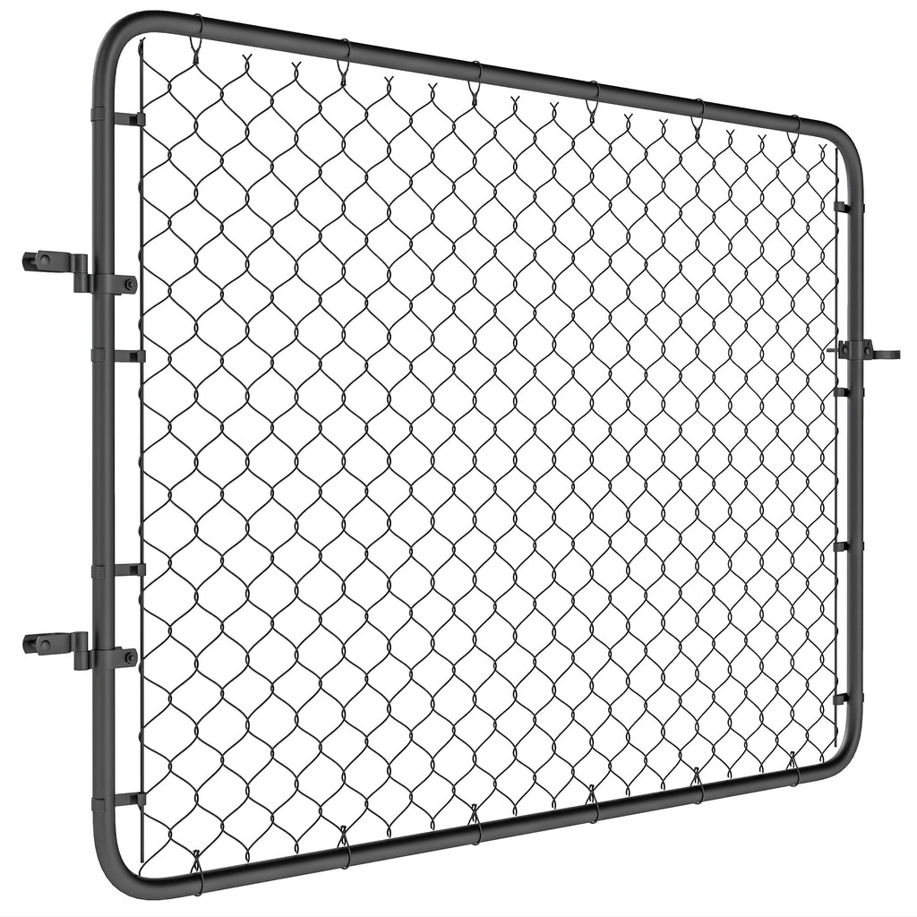 26-71 in. W x 4 ft. H Chain Link Fence Gate, Black