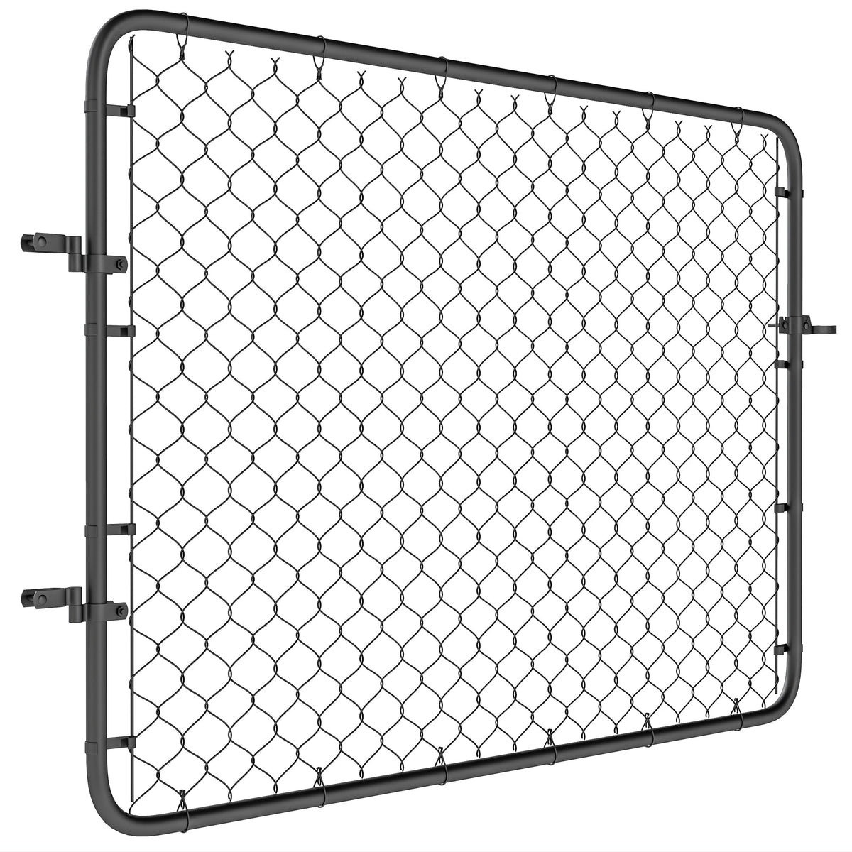 26-71 in. W x 4 ft. H Chain Link Fence Gate, Black