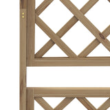 Wood Raised Garden Bed with Trellis, Roof and Privacy Screen, Natural