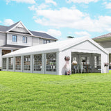 20' x 40' Heavy Duty Party Tent and Carport with 12 Sidewalls, White