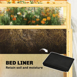 Raised Garden Bed with Detachable Greenhouse Top and Legs, Natural