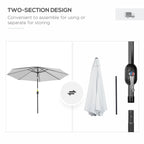 10' x 8' Round Market Umbrella with Crank and Tilt, White