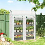 3-Tier Mini Greenhouse, 56.3" x 18.1" x 65", White