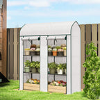 3-Tier Mini Greenhouse, 56.3" x 18.1" x 65", White