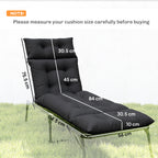 190x56x10cm Sun Lounger Cushions Set of 2 for Loungers, 220gsm UPF20+ Black