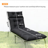 190x56x10cm Sun Lounger Cushions Set of 2 for Loungers, 220gsm UPF20+ Black