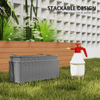 2 Pack 20" Railing Planter Boxes with Hooks and Drainage, Grey