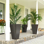 3-Piece 28" Tall Planters with Drainage Holes, Brown