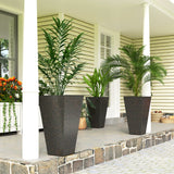 3-Piece 28" Tall Planters with Drainage Holes, Brown