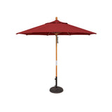 9' Hardwood Frame Market Umbrella - Quad Pulley Lift