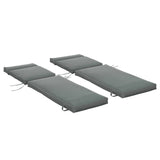 Set of 2 Outdoor Lounge Chair Cushions, 77.2" x 21.7", Dark Grey