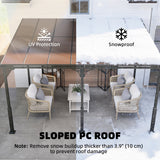 4 x 3 m Metal Lean-to Pergola with Polycarbonate Roof, Brown