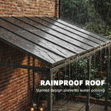 13' x 10' Lean-to Gazebo with Polycarbonate Roof, Brown