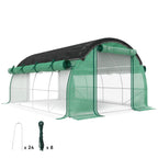 10' x 13' x 6.5' Walk-in Tunnel Greenhouse with 2 Doors, Green