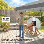 3 x 6 m Pop Up Gazebo with 6 Sidewalls, Wheeled Bag & Sandbags, Dark Grey
