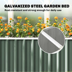 7' x 2' x 2' Galvanized Raised Garden Bed with Gloves, Light Green