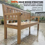 2-3 Seater Wooden Garden Loveseat with Liftable Table, Teak