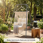 Hammock Chair Stand with Anti-Slip Pads and 2 Carabiners, Gray