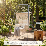 Hammock Chair Stand with Anti-Slip Pads and 2 Carabiners, Gray