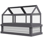 NookGrow 48" x 24" x 32" Wooden Cold Frame Greenhouse, Grey