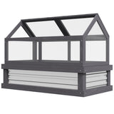 NookGrow 48" x 24" x 32" Wooden Cold Frame Greenhouse, Grey