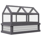 NookGrow 48" x 24" x 32" Wooden Cold Frame Greenhouse, Grey