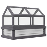 NookGrow 48" x 24" x 32" Wooden Cold Frame Greenhouse, Grey