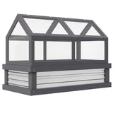 NookGrow 48" x 24" x 32" Wooden Cold Frame Greenhouse, Grey