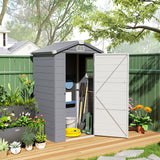 4.4' x 3.3' Garden Storage Shed with Aluminum Frame, Latched Door & Air Vents, Grey