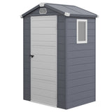 4.4' x 3.3' Garden Storage Shed with Aluminum Frame, Latched Door & Air Vents, Grey